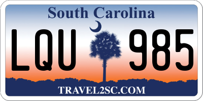 SC license plate LQU985