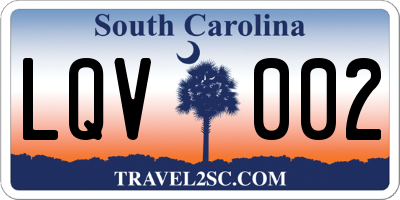 SC license plate LQV002