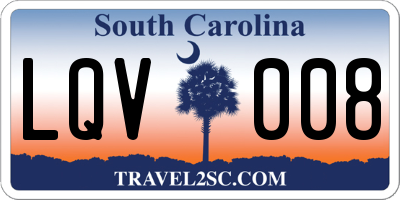 SC license plate LQV008
