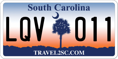 SC license plate LQV011