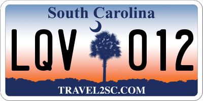 SC license plate LQV012