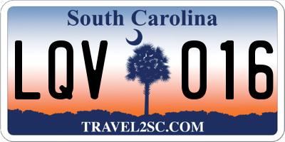 SC license plate LQV016
