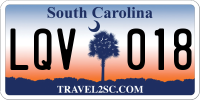 SC license plate LQV018