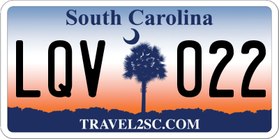SC license plate LQV022