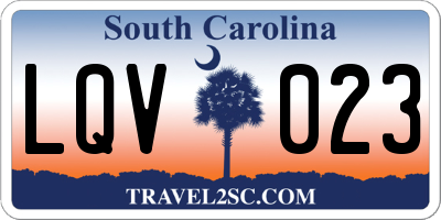 SC license plate LQV023