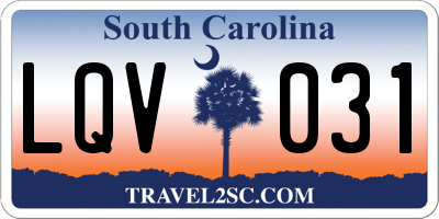 SC license plate LQV031