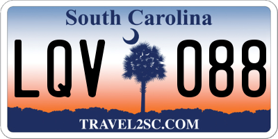 SC license plate LQV088