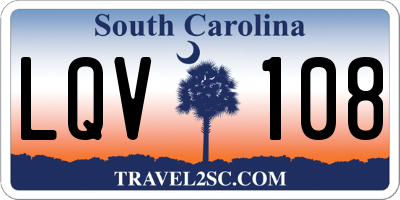 SC license plate LQV108