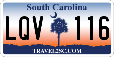 SC license plate LQV116