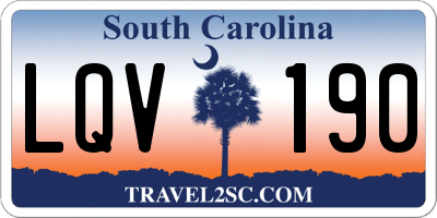 SC license plate LQV190