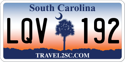 SC license plate LQV192