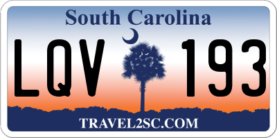 SC license plate LQV193