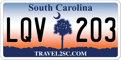 SC license plate LQV203