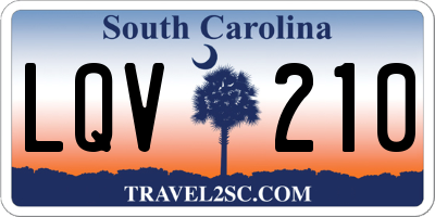 SC license plate LQV210
