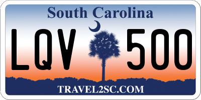 SC license plate LQV500