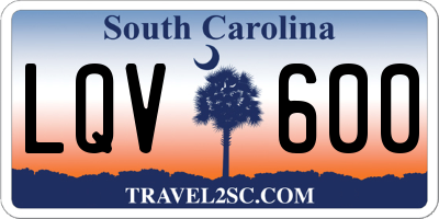 SC license plate LQV600