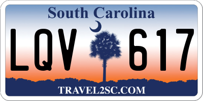 SC license plate LQV617