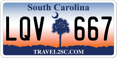 SC license plate LQV667