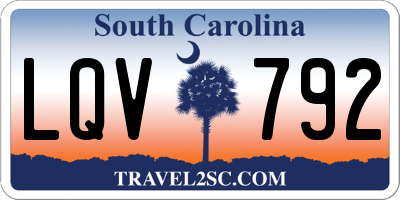 SC license plate LQV792