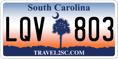 SC license plate LQV803