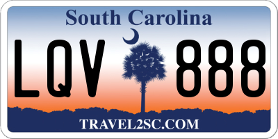 SC license plate LQV888