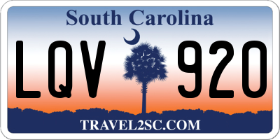 SC license plate LQV920