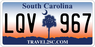 SC license plate LQV967