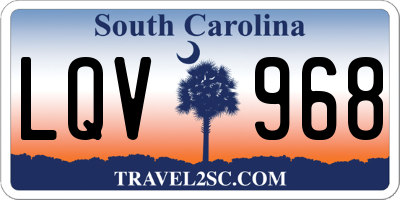SC license plate LQV968