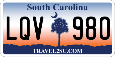 SC license plate LQV980