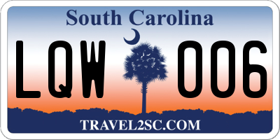 SC license plate LQW006