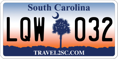 SC license plate LQW032