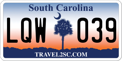 SC license plate LQW039