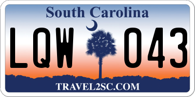 SC license plate LQW043
