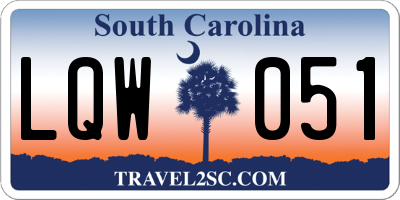 SC license plate LQW051