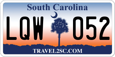 SC license plate LQW052