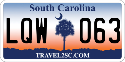 SC license plate LQW063