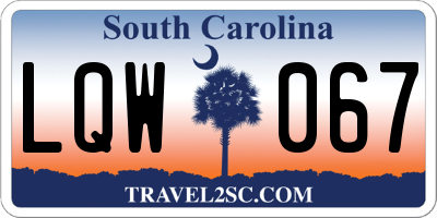 SC license plate LQW067