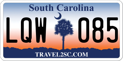 SC license plate LQW085