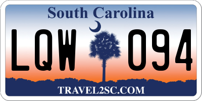 SC license plate LQW094