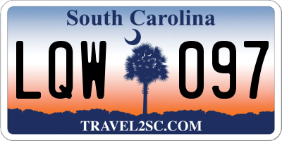 SC license plate LQW097