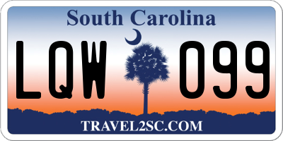 SC license plate LQW099