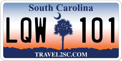 SC license plate LQW101