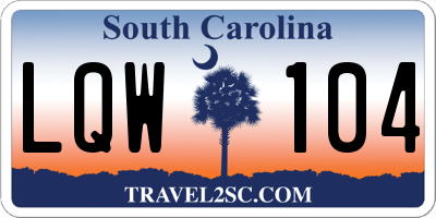 SC license plate LQW104