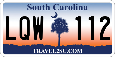 SC license plate LQW112