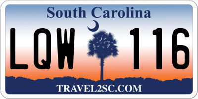 SC license plate LQW116