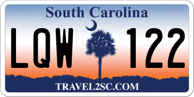 SC license plate LQW122