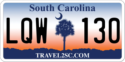 SC license plate LQW130