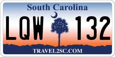 SC license plate LQW132