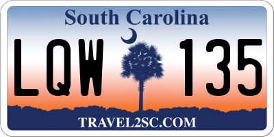 SC license plate LQW135