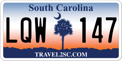 SC license plate LQW147